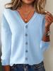 Women's Long Sleeve Knitted Cardigan: Plus Size Spring-Summer Sweater Coat