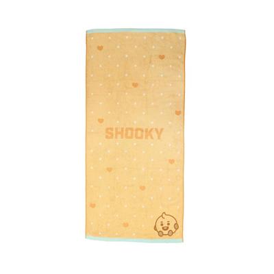 Marushin Bath BT21 Cute SHOOKY 5785024200 Towel, Character, 100% Cotton, Antibacterial,