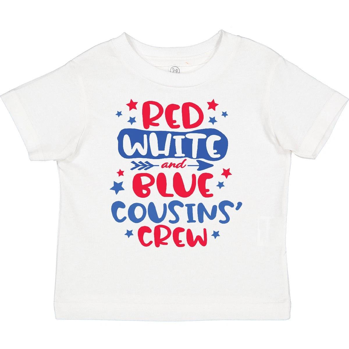 Inktastic Cousins Crew Red White And Blue 4th Of July Toddler T-Shirt Fourth Fun 130