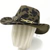 Dark purple Cowboy Hat New Jazz Knight hat cowboy hat monochrome felt hat men's and women's large brim outdoor hat