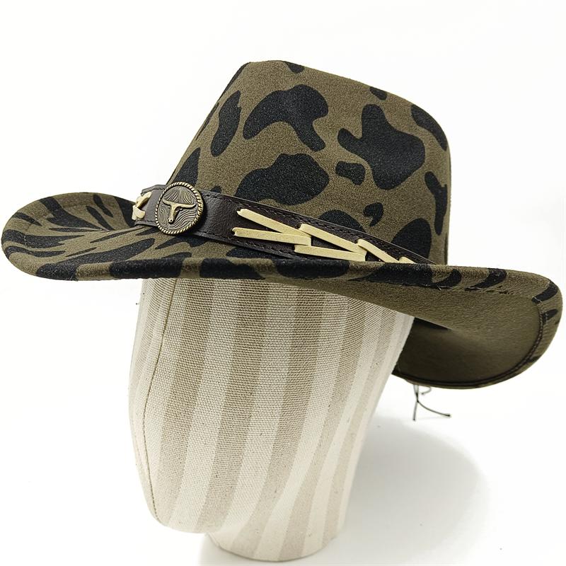 Dark purple Cowboy Hat New Jazz Knight hat cowboy hat monochrome felt hat men's and women's large brim outdoor hat