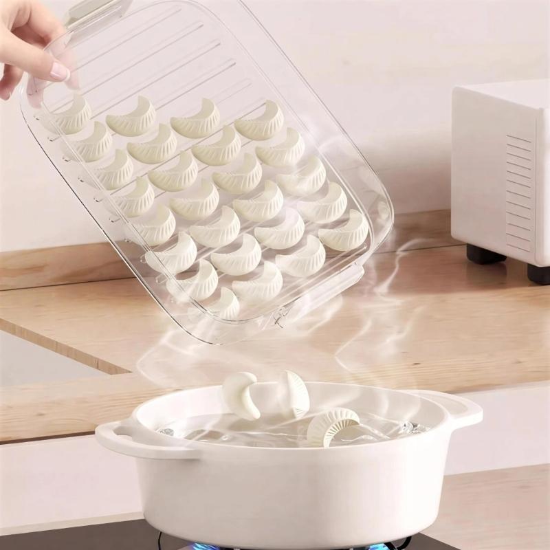 Dumpling Organizers Box Featuring Stackable Designs and Easy Cleaning PP Materials for Kitchen Refrigerator Storage