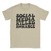 Hipster Social Media Killed RoUnisexce T-Shirt Men O Neck 100% Cotton T Shirts  Short Sleeve Tees Printing Tops