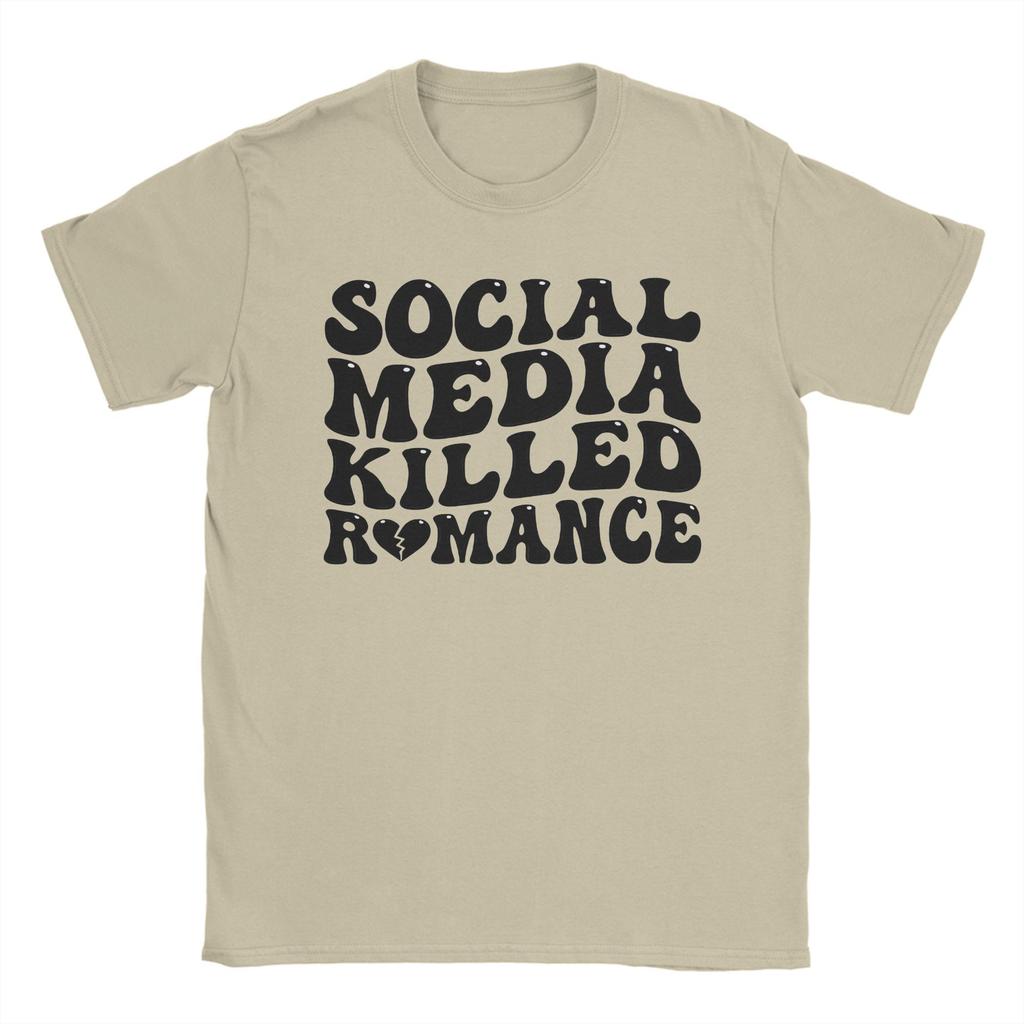 Hipster Social Media Killed RoUnisexce T-Shirt Men O Neck 100% Cotton T Shirts  Short Sleeve Tees Printing Tops