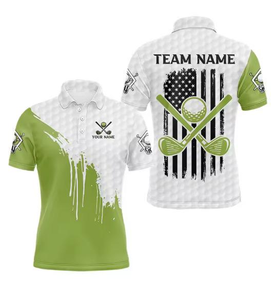 Trend 3D Golf Print Men's Fashion Name Team Name Short-sleeved Polo Shirt Casual Sports Polo Shirt