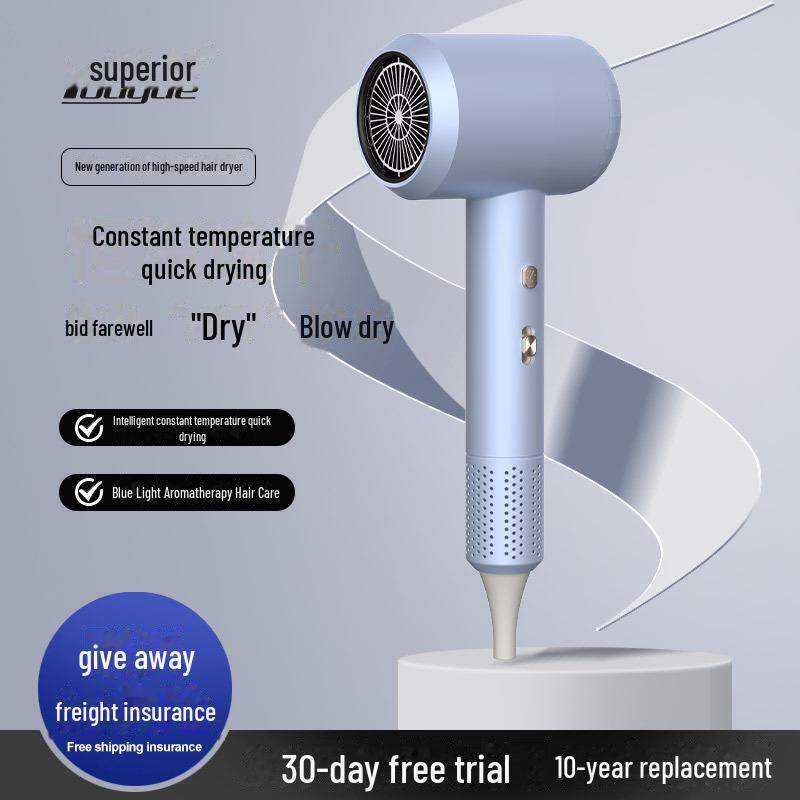 High-Power Blue Light Hair Dryer for Salon & Dorm, Hot/Cold Settings