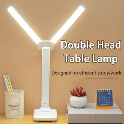 3 Levels Dimmable LED Desk Lamp Touch Control No Battery Dimmable Table Lamp USB Plug Eye Protection Foldable Reading Light