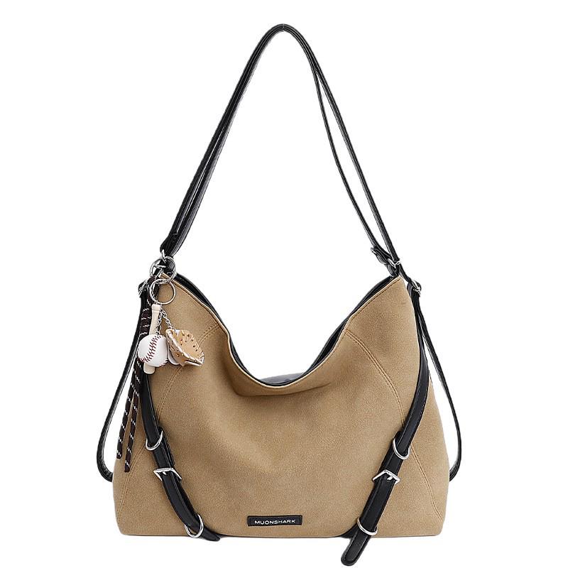 Multifunktionaler Damen-Crossbody-Rucksack aus Wildleder - Großes Fassungsvermögen, Lässiger Stil für Herbst/Winter 2025