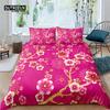 Home Living Luxury Flower Print 2/3Pcs Soft Duvet Cover PillowCase Queen and King Size Kids Bedding Set EU/US/AU Size
