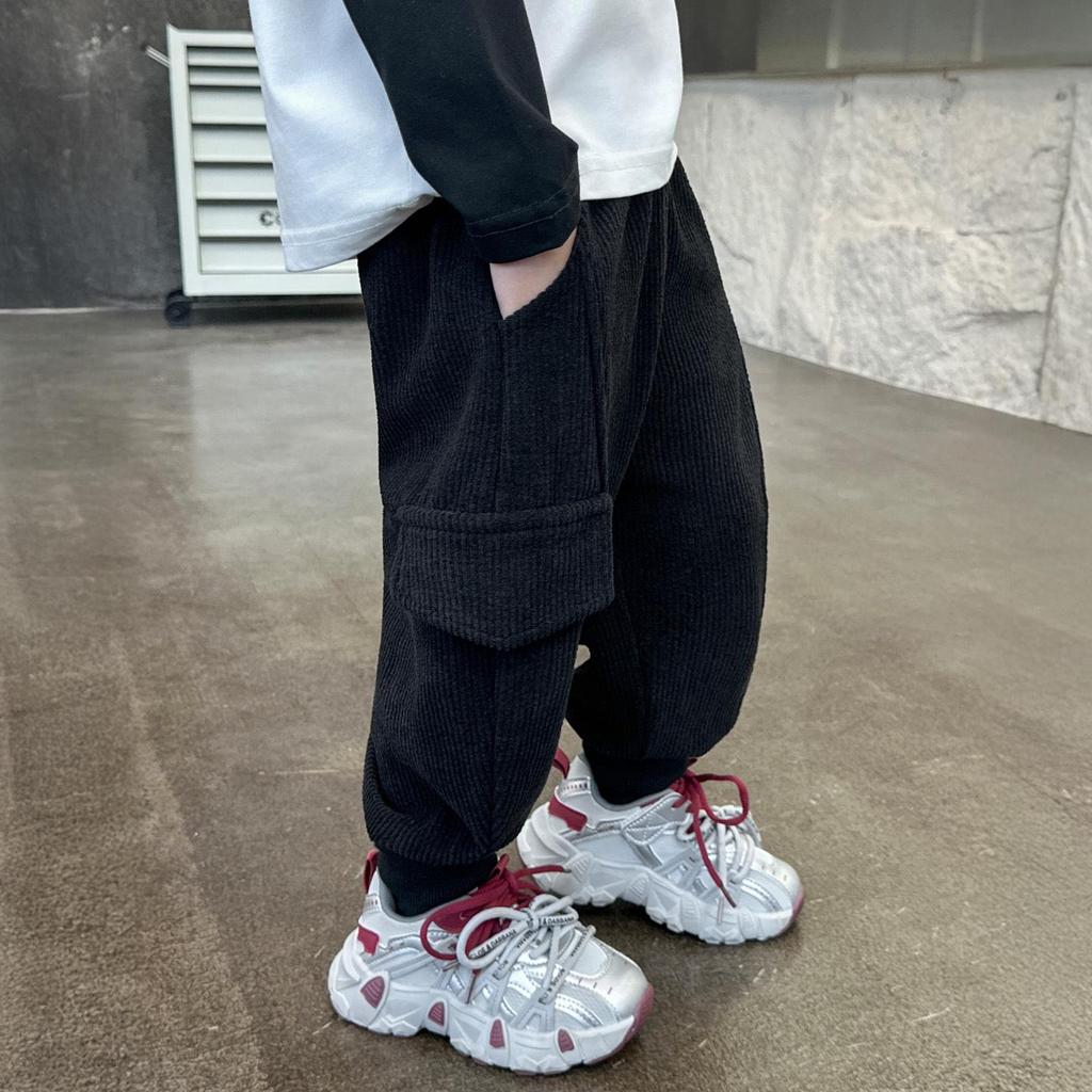 Boys' Cargo Trousers - Spring & Autumn 2025, Casual Korean Style for Small & Medium Children
