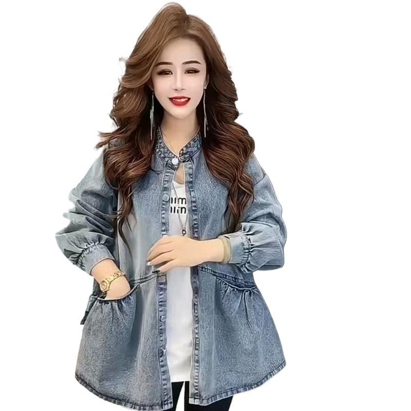 Spring Autumn Denim Jacket Fashi Stylish Loose Slimming Top Picture Color Other Elegant Commuter Style Women's Outerwear