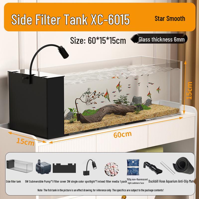 

2025 Стрим Танк: Интегрированный аквариум из ультрабелого стекла Golden Crystal с аэрацией и боковым фильтром 40*15*15cm