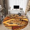 1pcLeopard Safari Office Round Area Rug, Indoor Mat Suitable ForOffice, Under Office Chairs Bedroom Living Room Home Decor, Room Deco 033
