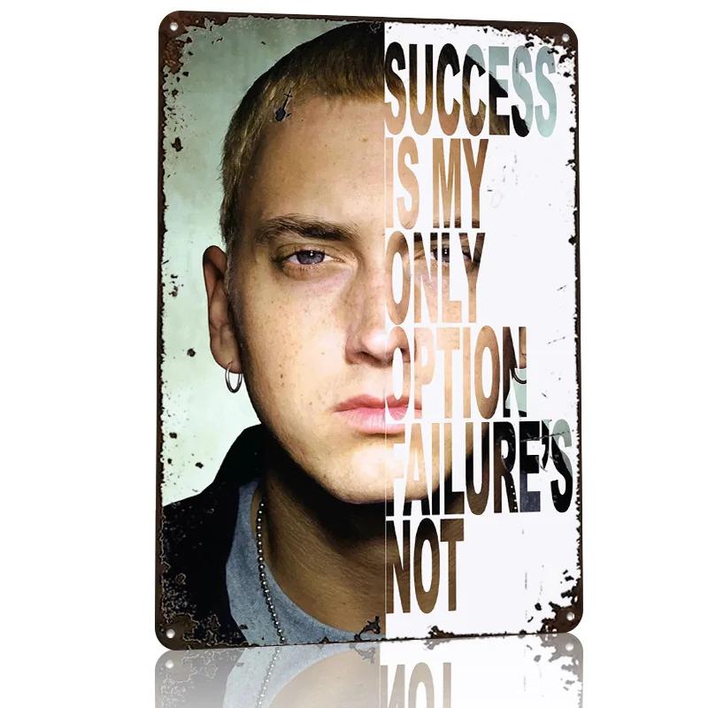 Eminem Poster Retro D Printed Metal Signs Customized Wall Hanging Gift for Bathroom Decor Room Home Decoration Gaming Wand Deko