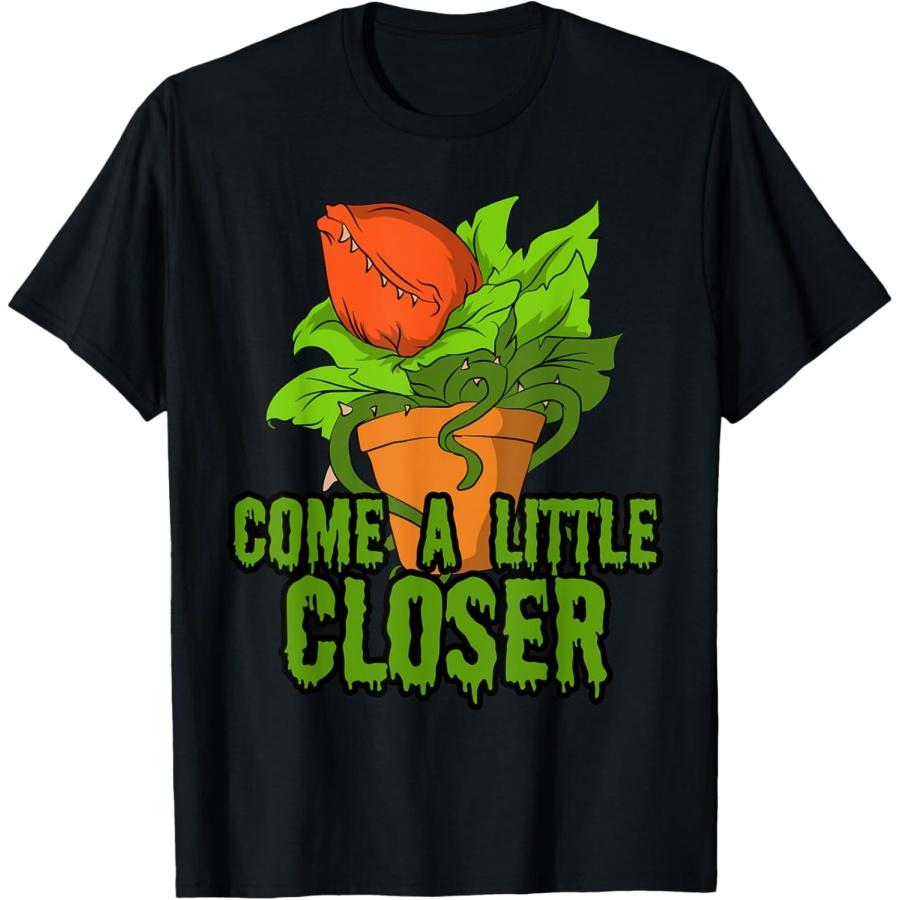 

Футболка «Хэллоуинская венерина мухоловка: Подойди немного ближе» XXXXXL чёрный