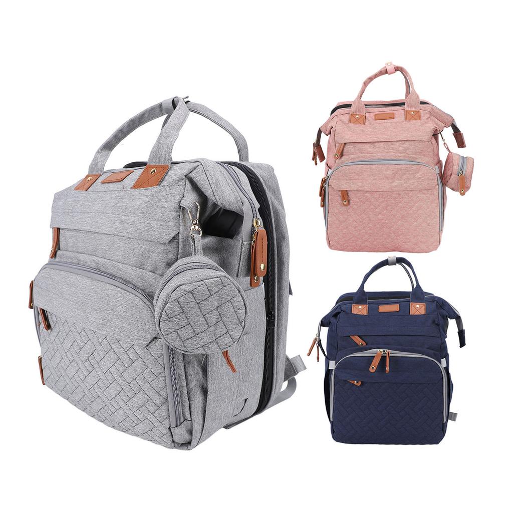 Diaper Bag Foldable Multifunctional Baby Diaper Backpack with USB Charging Port for Travel