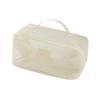 Durable Solid Color Mesh Cosmetic Bag Zipper Transparent Makeup Pouch Large Capacity Lightweight Toiletry Storage Bag Lipstick