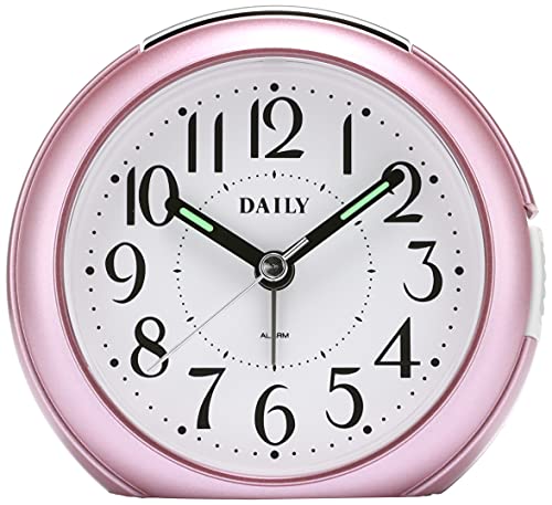 RHYTHM Budík Analogový Malý Roztomilý Plynulá Sekundová Ručička Růžový DAILY RA21DN 8REA21DN13