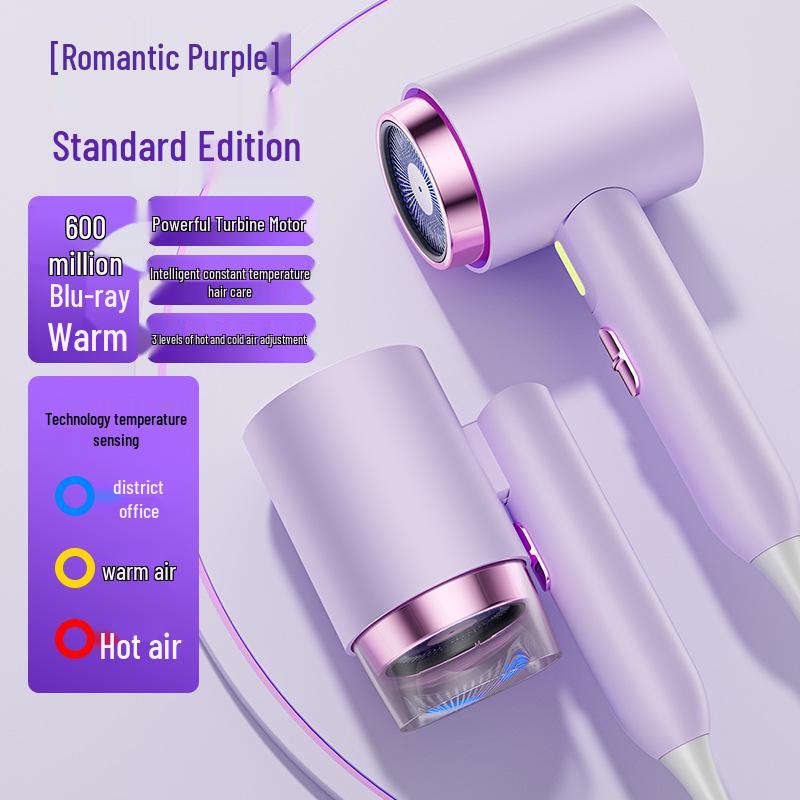 Quiet, Foldable, Quick-Dry Hair Dryer with Negative Ions for Home & Travel