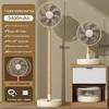 Portable Rechargeable Telescopic Floor Fan: Silent, Oscillating, and Compact for Home or Office Use