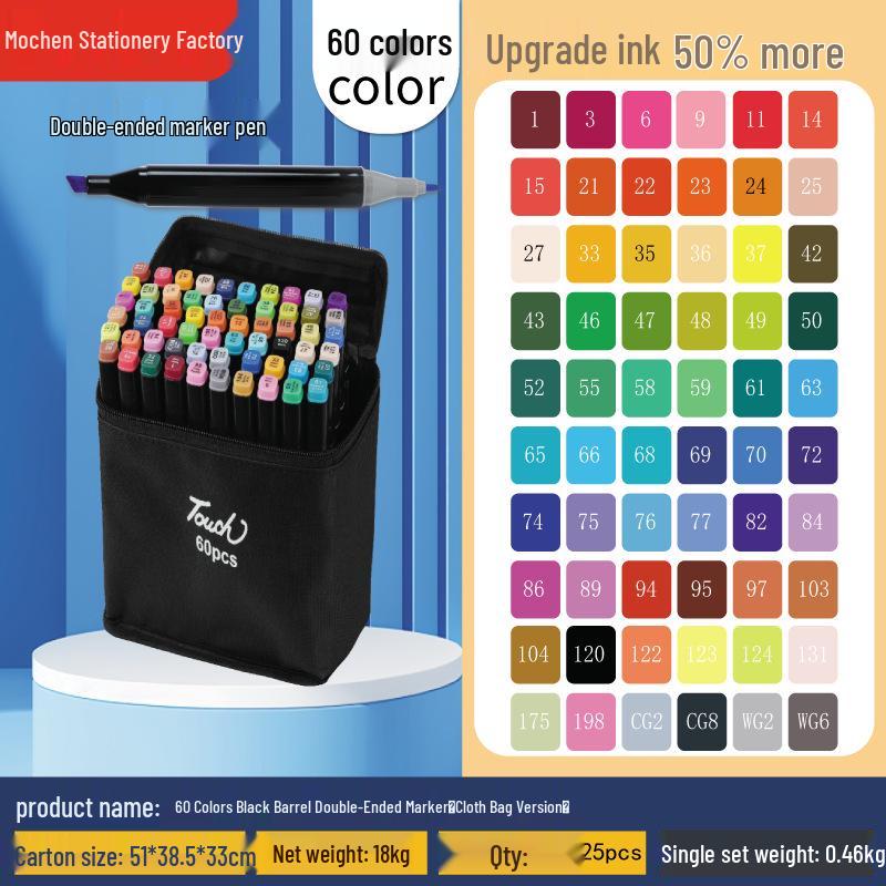 Double-Headed Quick-Drying Black Marker & Watercolor Pen Set for Kids