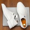 Fashion New Designer Men Pointed Toe Black White Lace Up Derby Shoes Gentleman Brand Wedding Homecoming Dress Flats Footwear