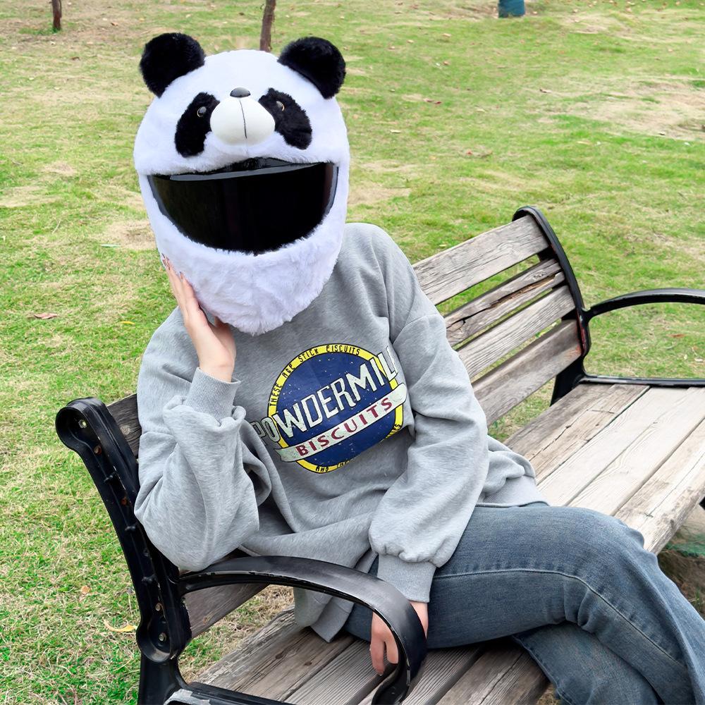 Motorcycle Cartoon Plush Helmet Cover Hallowmas Helmets Hat Funny Christmas Helmet Protective Case for LS2/AGV Motor Accessories