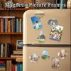 Clear Acrylic Refrigerator Magnets 10Pcs DIY Fridge Magnet Kit, Magnetic Photo Frame Self Adhesive Frames Set, Custom Picture Making Kit for