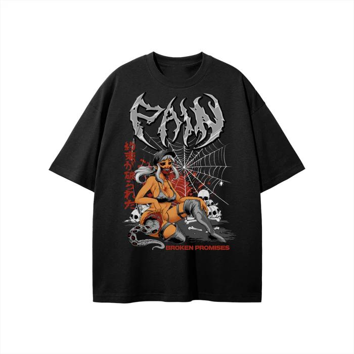 Black Appearance for Anxiety Anime Grunge Art Retro Style Summer Casual TShirt Unisexs and Womens Luxury Brand Top Art Logo
