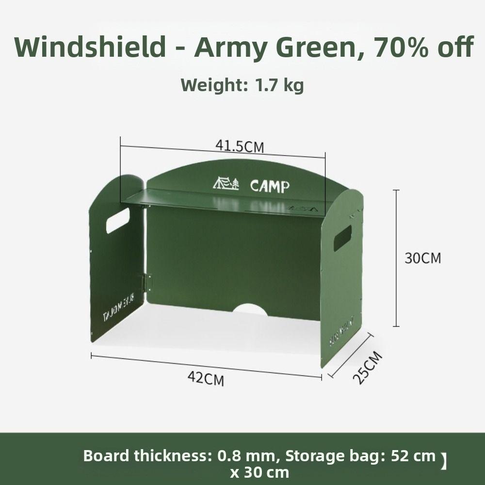 

New 2 Styles Outdoor Windproof Board Card Multicolors Steel Foldable Outdoor Cooking BBQ Equipment Tool