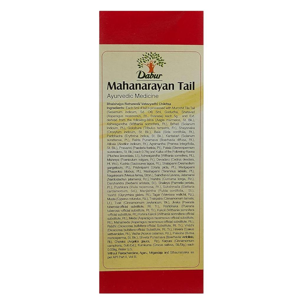 Dabur Mahanarayan Tail 100ml Ájurvédský masážní olej | Uvolňuje bolesti kloubů, bolesti zad a ztuhlost | Posiluje svaly, kosti a nervy