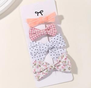 Children'S Hair Accessories Set Baby Printed Hairpin Card Flower Fabric Hairpin Christmas Set 2302