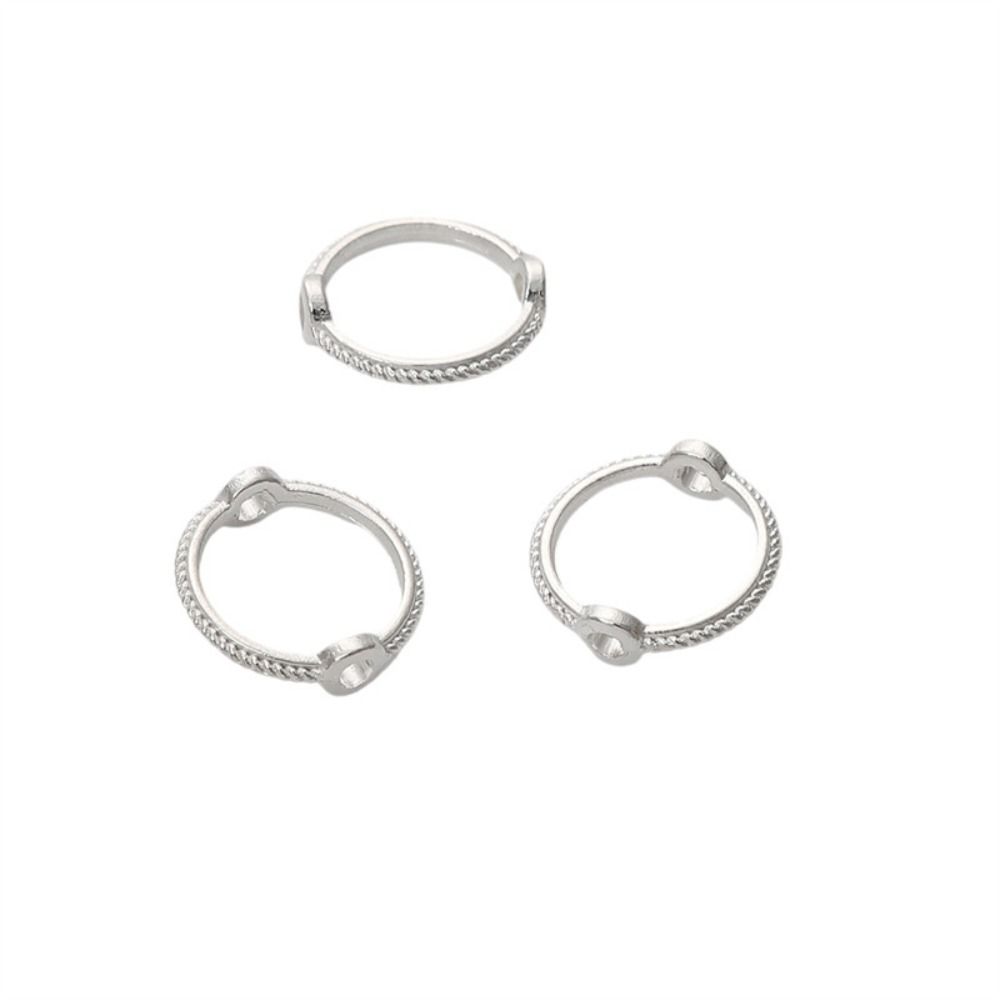 Alloy Color Bead Ring Connector 6-10mm Bead Circle Fashion Beads Frame Ring