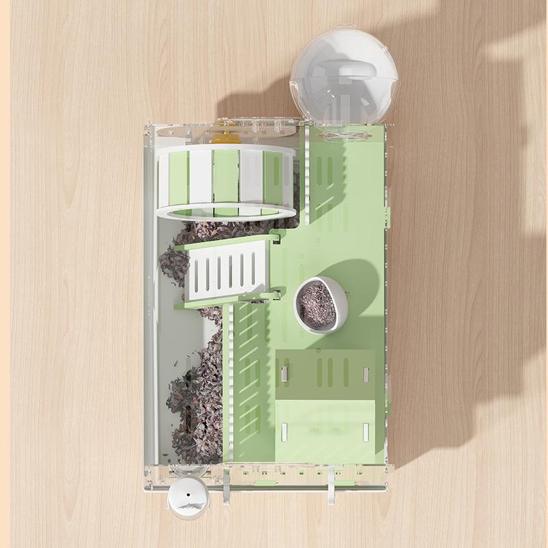 Hamster cage, gold bear, cheap big villa, luxury hamster supplies, special supplies, nest, acrylic breathable cage