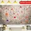 2D flat banner polyester Nordic style floral pattern party banner holiday party decoration background fabric