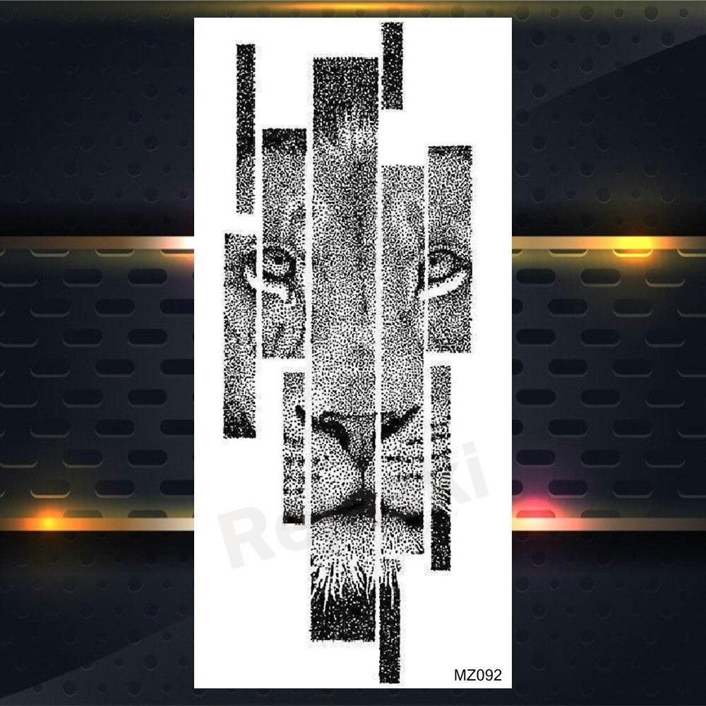 Adler Temporäre Tattoos für Männer Frauen Wolf Schwarz Tier Tattoo Tiger Wald Elch Geometrie Berg Fake Tatoo Skorpion Hände Arm