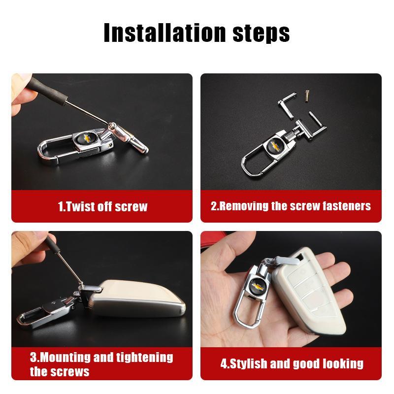 Car Key Cover Accessories Metal Keychain Zinc Alloy Keyring For Chevrolet Cruze Spark Captiva Suburban Camaro Malibu Silverado