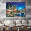 DIY 5D Diamond Painting Landscape Lodge Full Drill Round Home Decoration Embroidery