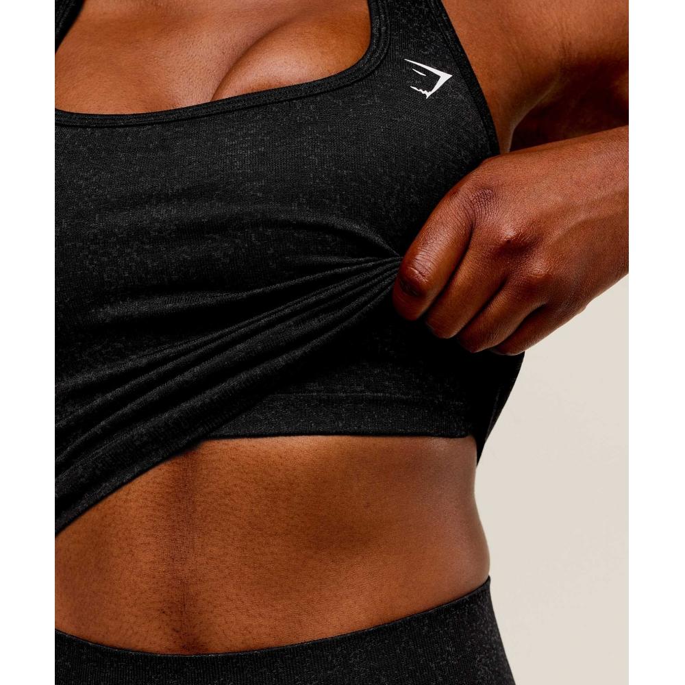 Gymshark Adapt Fleck X Whitney Tank With Shelf Black B5c1e Bbdg