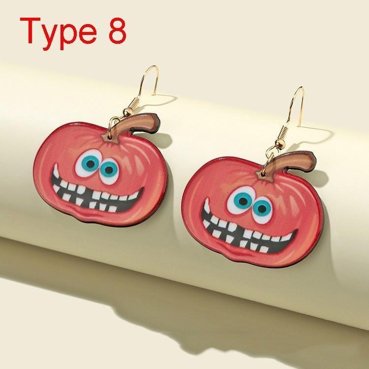 

Halloween Earrings For Women Hip Hop Cute Exaggeration Special Creativity Scary Jewelry Ghost Spider Halloween Acrylic Earrings