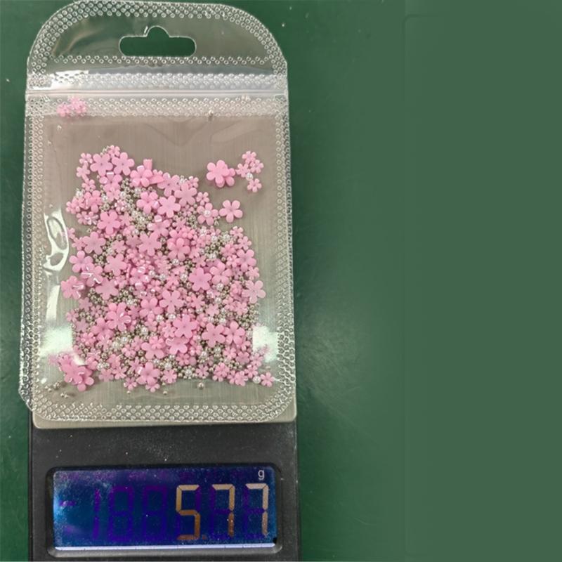 400Pcs 3D Flower Nail Charms,Resin Flower Nail Gems Nails Art Rhinestones Flower Nail Supplies for Women Girls Gifts