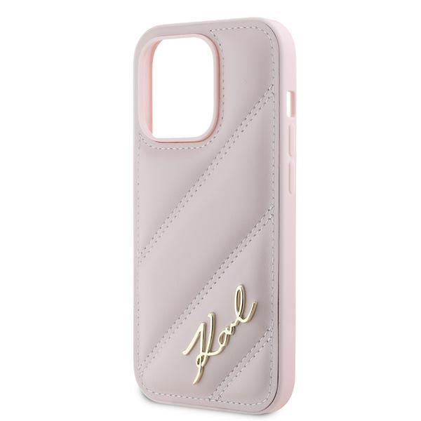 Etui do iPhone 14 Pro Karl Lagerfeld Diagonal Quilted Różowe