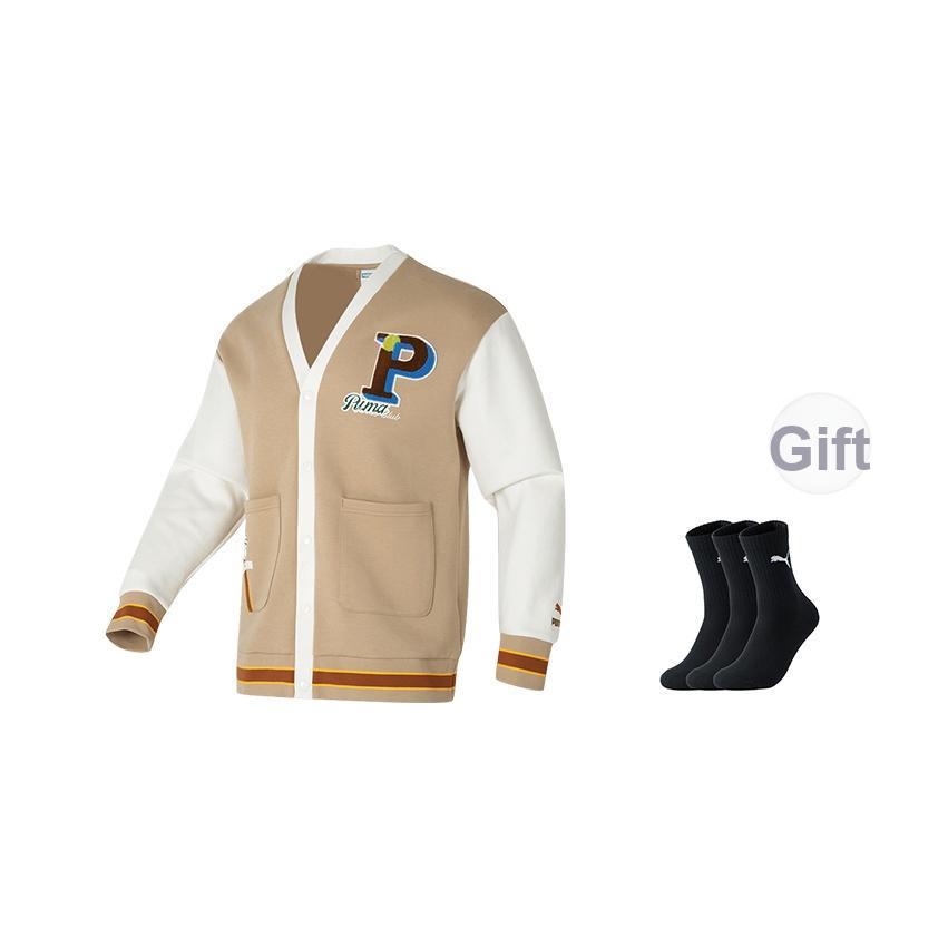 Puma Color Block Casual Long Sleeve Jacket Unisex Jacket Khaki 625798-83