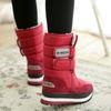 Winter fashion non-slip waterproof medium tube piled thickened snow boots warm thick bottom flat bottom comfortable versatile women's cotton shoes