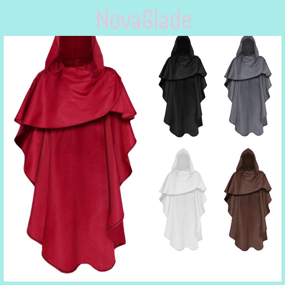Mantello da Cavaliere Medievale Stiloso 2023 Costume Cosplay di Halloween per Gioco Anime Role Play Nero