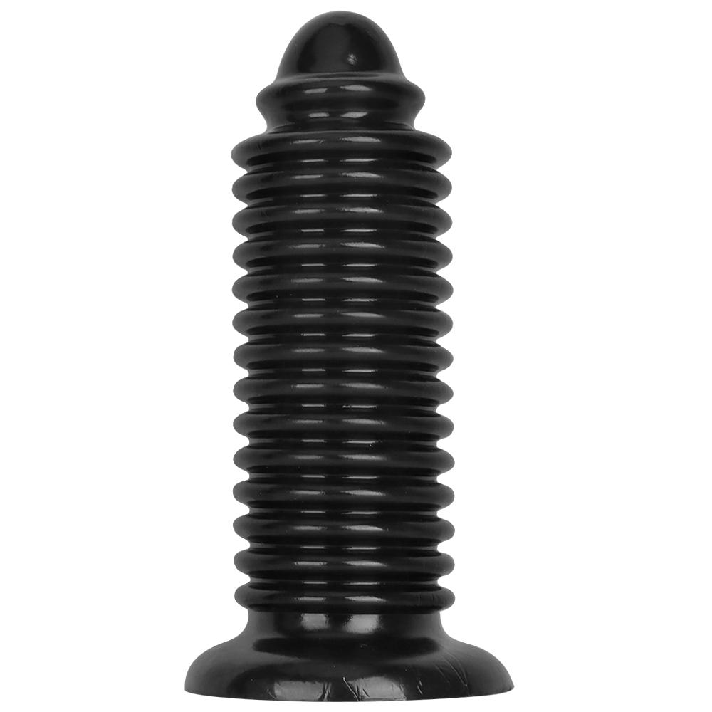 Black Pointed 8cm Threaded Giant Penis Anal Plug Fisting Supplies Anal Plug Adult Supplies