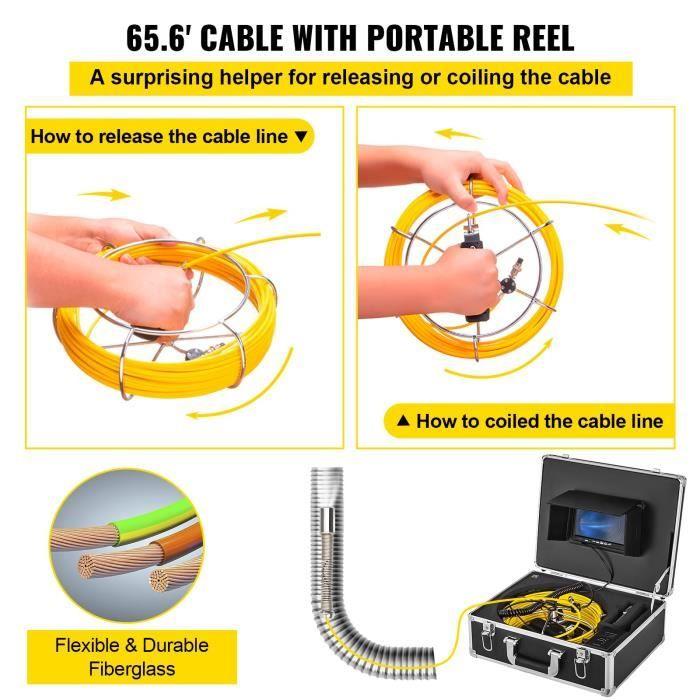20 M Pipe Inspection Video Camera Sun Visor 8 GB Card LCD Screen.Bazarland30