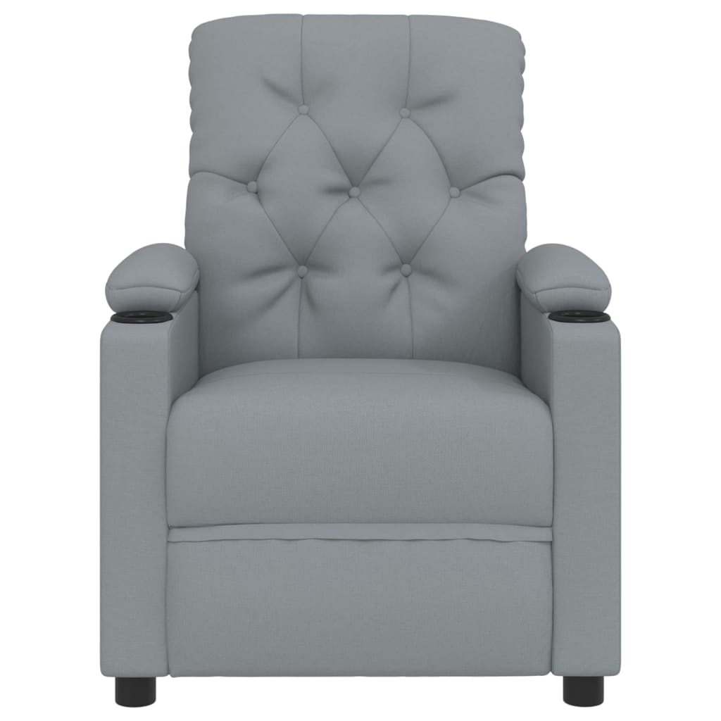 Electric Recliner Chair Light Grey Fabric