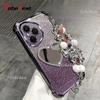 Love Mirror Bead bracelet Plating Case for Huawei Honor 400 300 Ultra 200 100 90 Lite 80 70 60 Pro Glitter Shockproof Cover