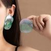 Dopamine Shrimp Stud Earrings Exaggerated Acrylic Geometric Oval Earrings Temperament Niche High-End Earrings